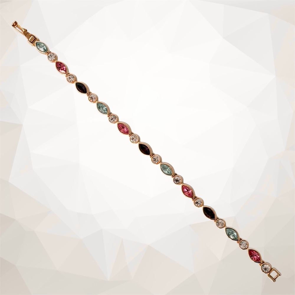 D'Orlan Multi-Colored Tennis Bracelet, Signed - Picture 7 of 8